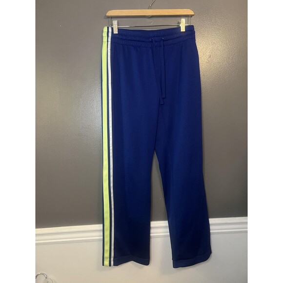 Danskin Now Pants Womens Small Blue Mesh Track Athletic Royal Side Stripe Trim - Picture 2 of 11